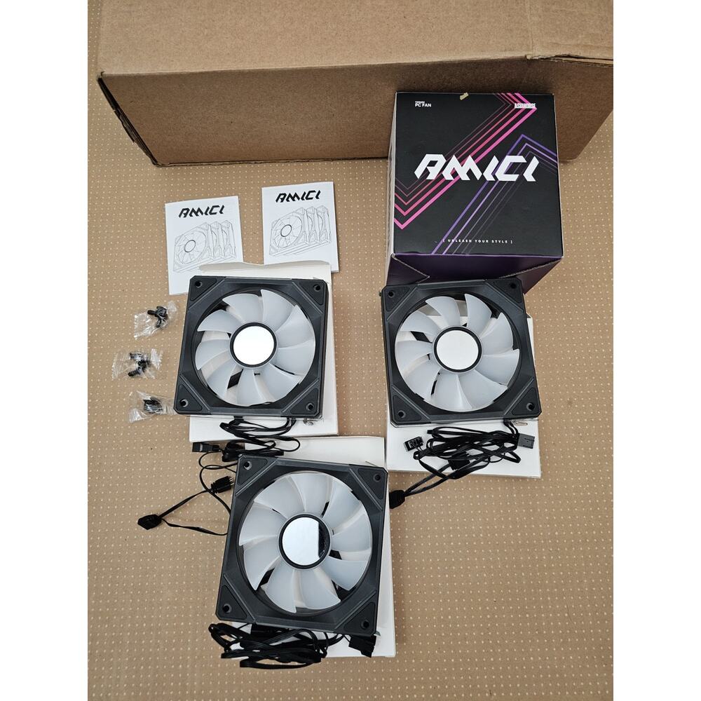 AMICI-5GT RGB PC Fans, Infinity Mirror ARGB Fans HDB Bearing Fan